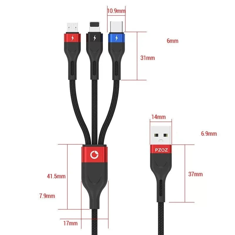 Cable 3 en 1